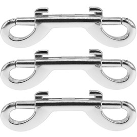3 Pack Zinc Alloy Double Ended Snap Hooks Bolt Snaps, VEMNI Double Sided Trigger Chain Metal Clip Key Holder for Water Bucket Dog Leash Feed Buckets (3)
