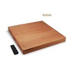 MAGIGO 24 x 24 Inches Large Square Cherry Wood Ottoman