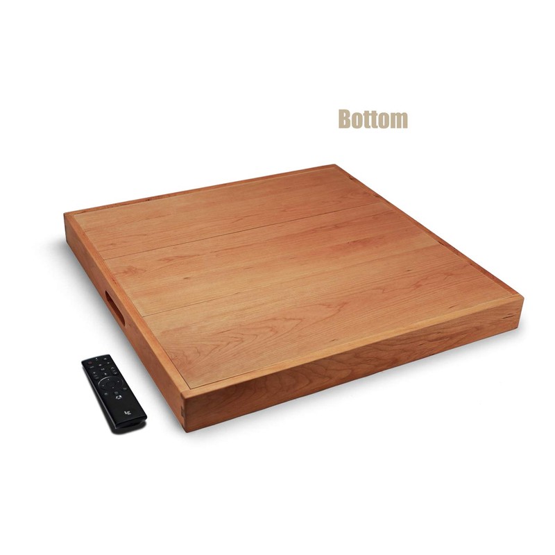 MAGIGO 24 x 24 Inches Large Square Cherry Wood Ottoman