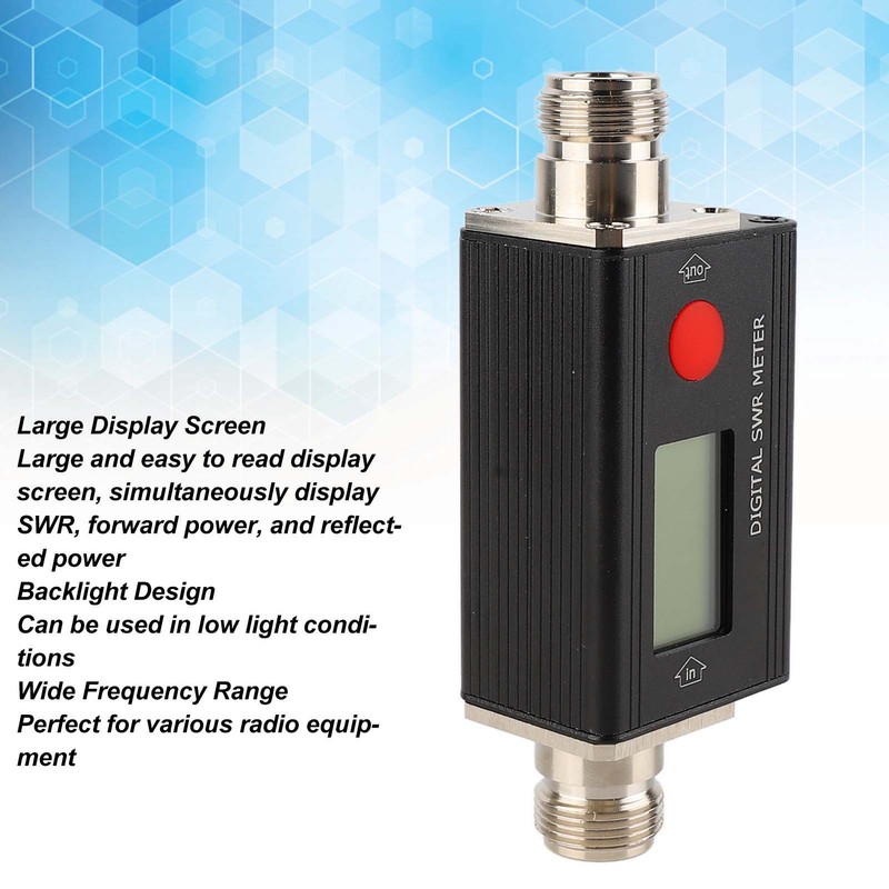 Digital SWR Meter Large Screen Backlight High Accuracy Easy to