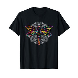 Colorful Dragonfly Mandala Entomologist Ladybugs Bee Bug Ant T-Shirt