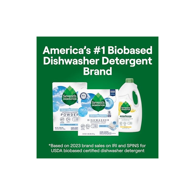 Seventh Generation Dishwasher Detergent Packs Free & Clear Pack of