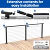 Muzata 4FT Black Cable Railing Handrail Rectangular Stainless Steel Handrail