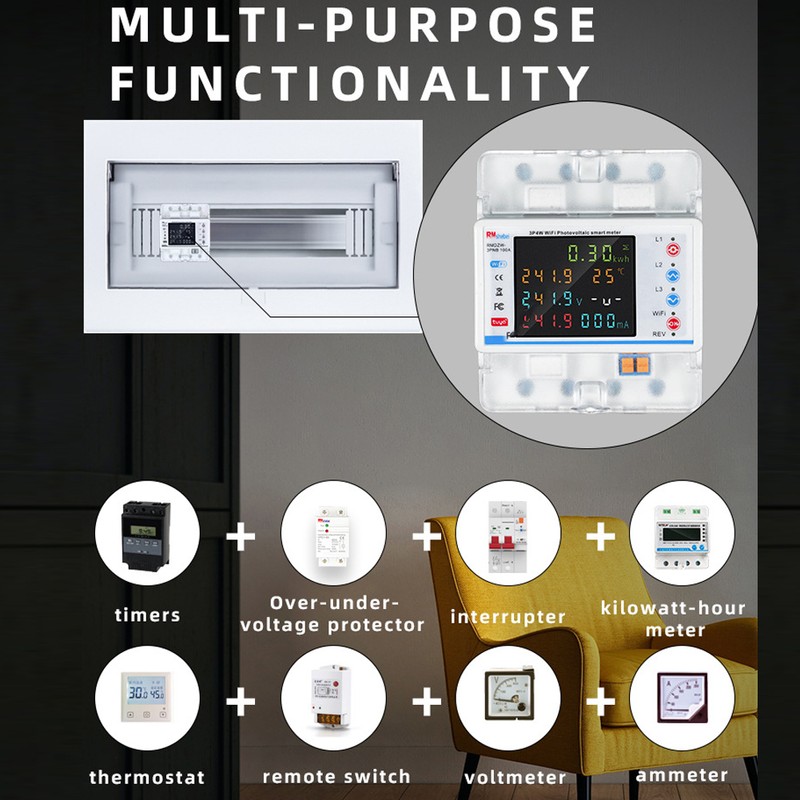 Tuya WiFi Intelligent Circuit Breaker Automatic Reclosure Protector 3P4W Power