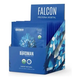 Birdman Falcon Protein Proteína Vegana Orgánica  Con Enzimas y Probióticos  Sin Gluten  Natural  12 Sobres                                            