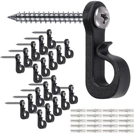 Uni-Fine Q-Hanger Screw in Hooks Indoor and Outdoor Home Christmas Lights Hanger Hooks Garage New Year Party for Outdoor String Lights (10-Pack)