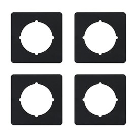 Rsoise Door Knob Scar Plate Square,Scar Plate for Door Knob Black,Fits Under Existing Lock Set to Cover Up The Damaged Door(Set of 4 Door Knob Plates)
