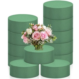 12 Pcs Round Floral Foam,Green Wet Dry Flower Foam Blocks,Florist Plant Foam Block for Artificial Flowers,DIY Craft,Wedding,Party Decoration,Flower Arrangements