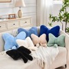 XVTRU Dusty Blue Bow Pillow, Soft Bow Decorative Pillows with