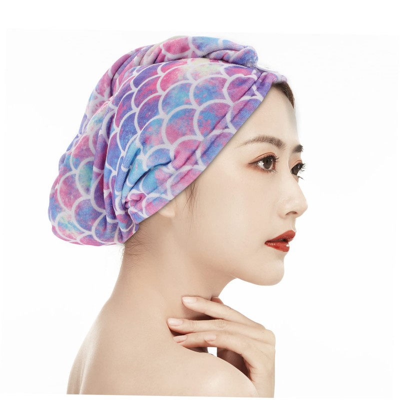 Healeved 2pcs Microfiber Hair Towels for Wet Hair Cute Mermaid