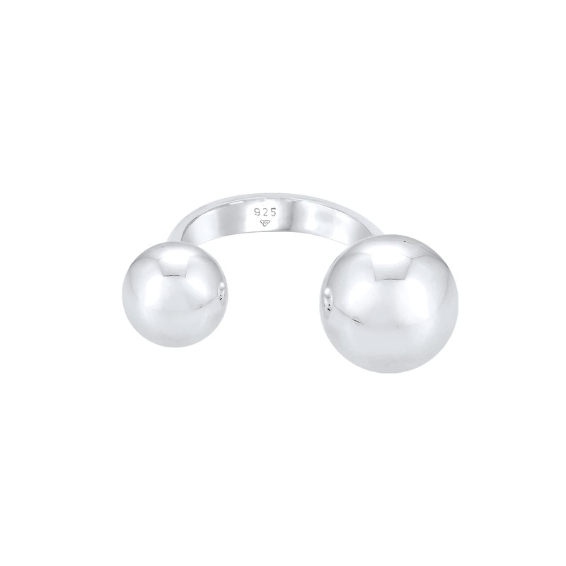Elli Women's 925 Sterling Silver Adujstable Ball Ring