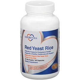 Cardiotabs Red Yeast Rice - 30 Day Supply of 1200 mg Red Yeast Rice Supplements - Gluten Free Capsules Made with Certified Organic Red Yeast - 100% American Made Health Supplements - 120 Capsules