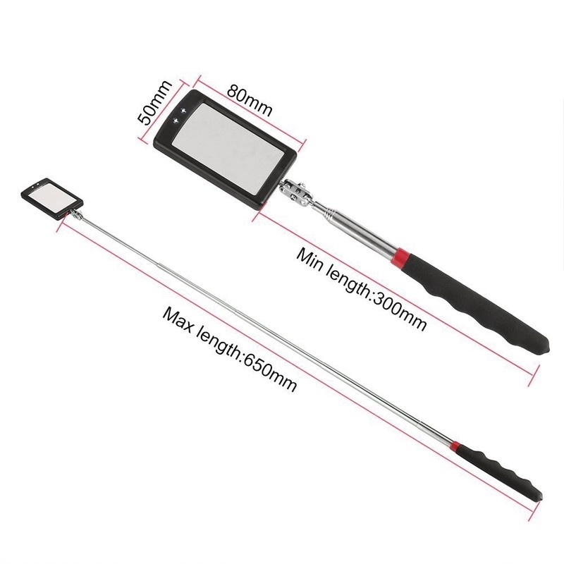 Ailenyun Telescoping Lighted Inspection Mirror，Telescoping LED Lighted Flexible Inspection Mirror