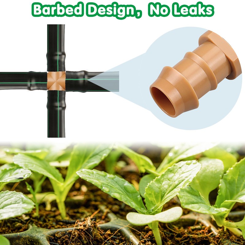 iMopo 12 Pack Drip Irrigation Fittings Cross Connectors, 1/2 Inch