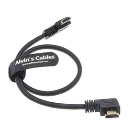 Alvin's Cables Z Cam E2 L Shape 4K 60P HDMI Cable for Atomos Shinobi Ninja V Monitor Port Keys BM5 Right Angle to Right Angle High Speed HDMI Cable 45 cm