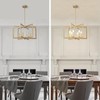 Axamate 21in Gold Chandeliers for Dining Room, 6-Light Modern Farmhouse