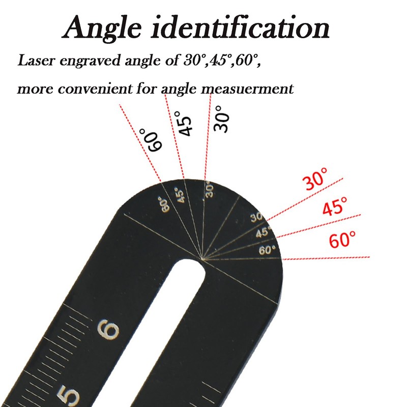 Lyshujli Multi-Angle Measuring Ruler,16-Sided Angle Measurement,Tile Holes Measure Ruler,Aluminum Alloy