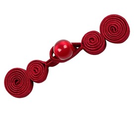 CENPEK 10 Pieces Chinese Clasp Bead Buttons Manual Knot Buttons Ethnic Style for DIY Nhmntel Cheongsam Coat Sweater Red
