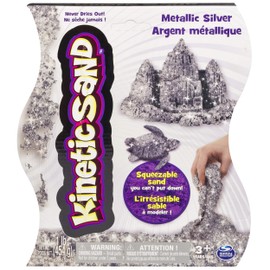 Kinetic Sand 20072634, 1lb Metallic Silver, 1 lb