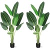 IDEALHOUSE 2 Packs Artificial Tree Bird of Paradise Artificial Plant,