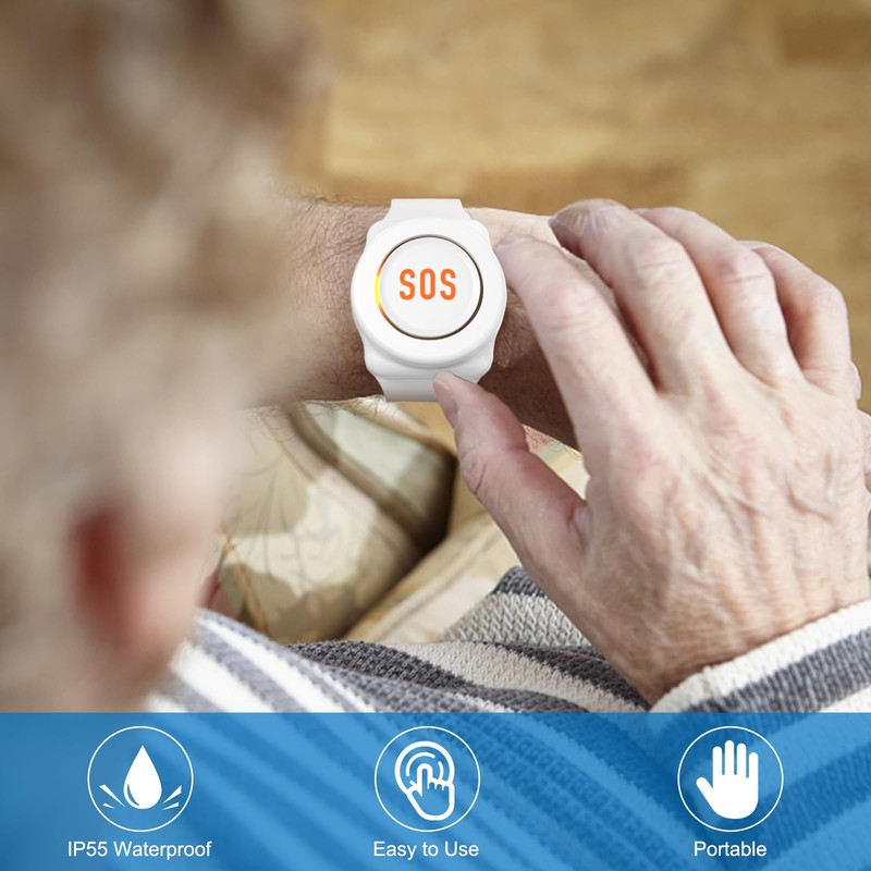 DAYTECH Wireless Caregiver Pager Emergency Button for Seniors WiFi Smart