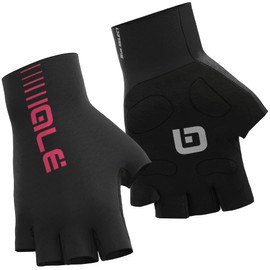 Alé Cycling Unisex Sunselect Crono Summer Gloves, Black/Fluo Pink, XL