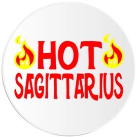 Kiwi Gifts Hot Sagittarius - Circle Sticker Decal 3 Inch - Horoscope Birthday Astrology