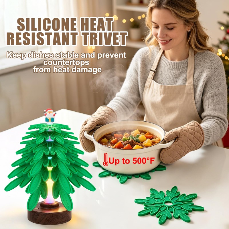 Silicone Tree Trivets for Hot Dishes Hot Pots and Pans