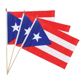 Puerto Rico Flag 12x18", Canvas Header, 3 Double Sided Caribbean National Flags