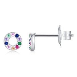 Sosheen Women's Stud Earrings, 925 Sterling Silver Stud Earrings with 3A Zirconia Synth, Sterling Silver