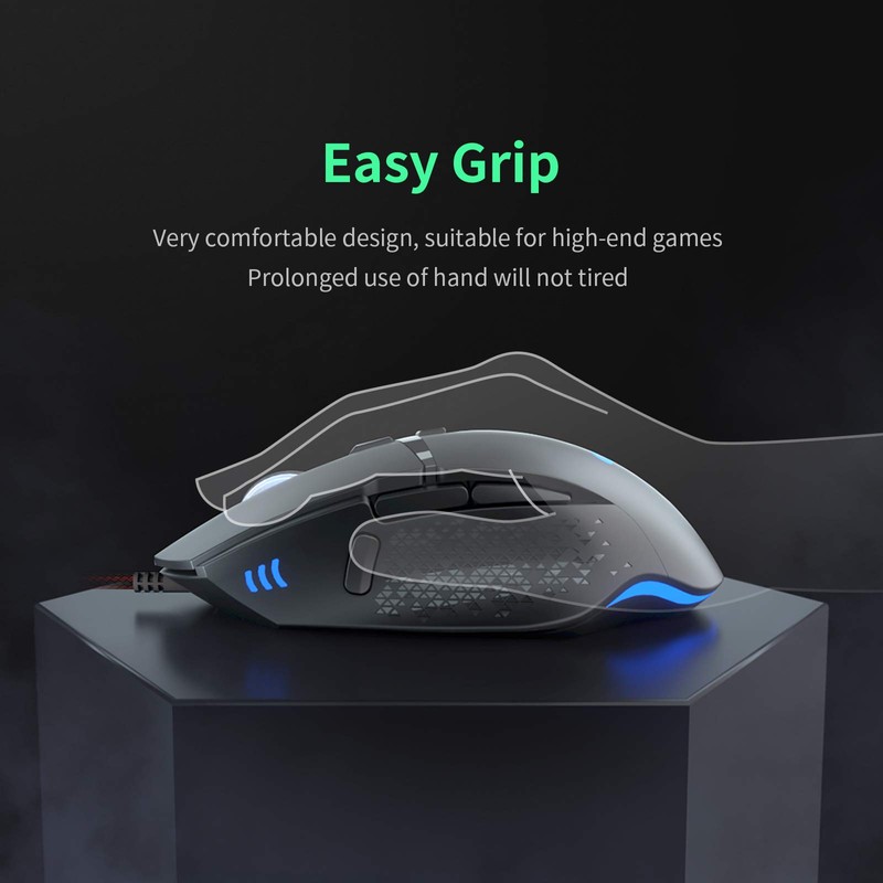 QYD Gaming Maus 7200 DPI Einstellbarer USB RGB Led Gaming