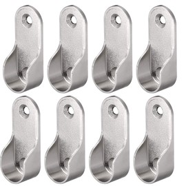Eeych 40pcs Zinc Alloy Hardware Oval Closet Rod End Supports 16mm x 30mm Wardrobe Flange Bracket Holder