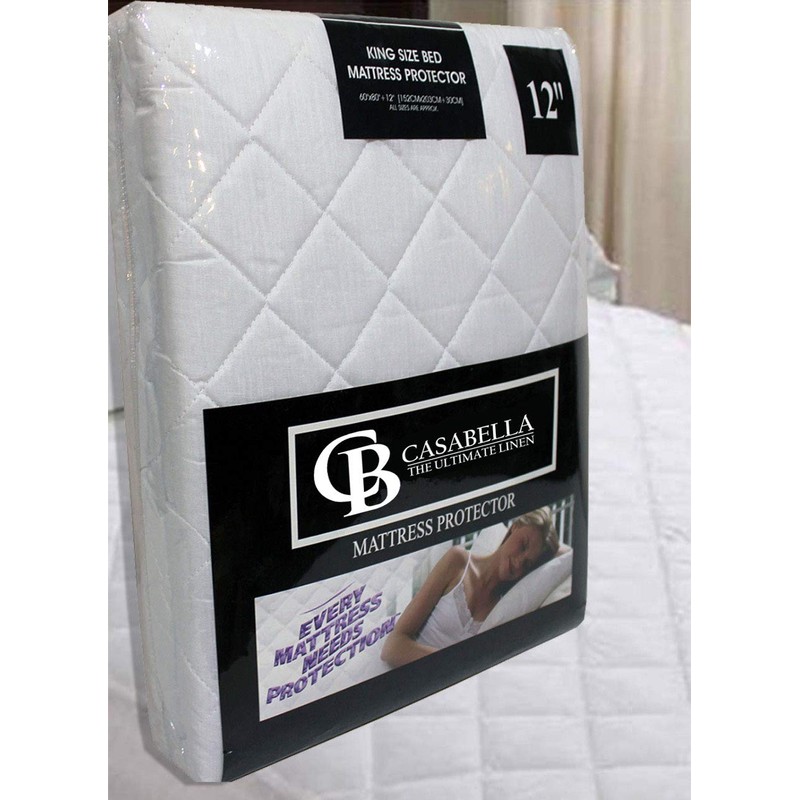 Casabella Extra Deep Quilted Matress Protector 12" Fitted Bed Cover