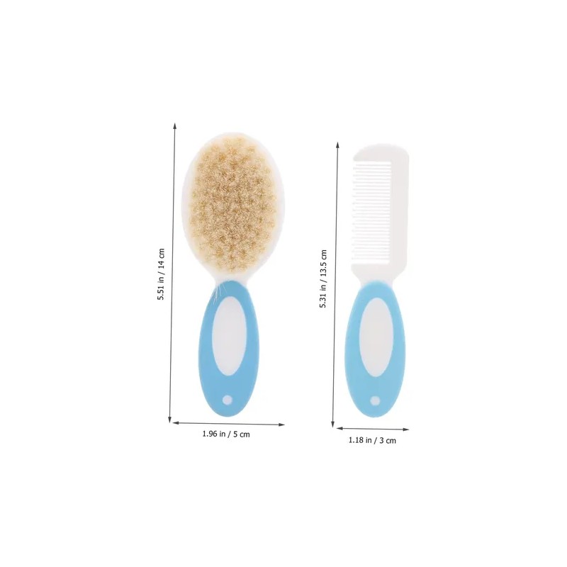 Juego De Peine Y Cepillo Para Bebés, Cerdas Naturales Suaves