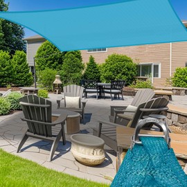 Shadewiz 20' x 20' Turquoise Sun Shade Sail – Heavy-Duty Reinforced Square Canopy (1620), UV-Blocking 260 GSM Fabric, Built for Strength, Style & Longevity