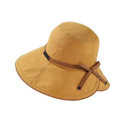 Karsaer G0077 Women's UV Protection, Spring and Summer, Bowknot Hat, Foldable, Wide Brim, Walking, Biking, Travel, Drawstring, Includes Chin Strap, Size Adjustable, Ultraviolet Rays, Near Infrared,