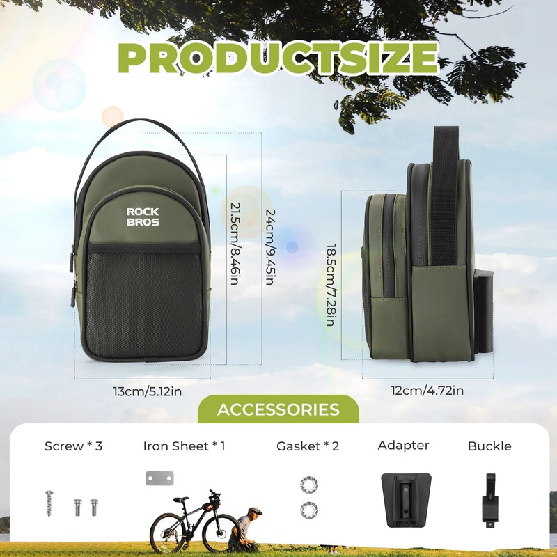 ROCKBROS Bicycle Bag Handlebar Bag Front Bag for Folding Bike
