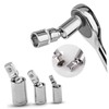 jojofuny 3pcs Drive Joint Socket Adapter Set Universal Swivel Socket