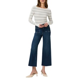 PAIGE Women's Rhyse Sweater, Ivory/Dark Ink Blue