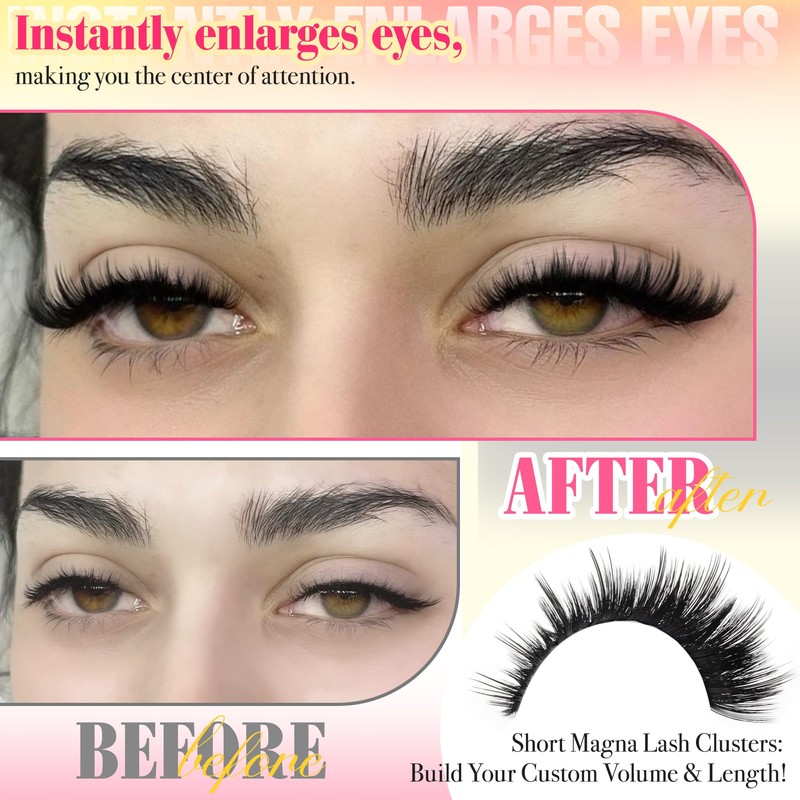 Volume Lash Clusters with Spiky Short Lash Clusters 300D Eyelash