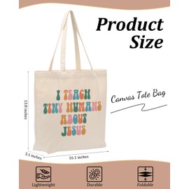 NGZS Funny Christian Teacher Gifts Teacher Appreciation Gifts Canvas Tote Bag for Women Shopping Beach Work Vacation Shoulder Tote for Coworker Educator Principal Coach Birthday Christmas Retirement