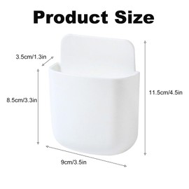 ZPLASK 4Pcs Remote Control Holder, TV Remote Holder Remote Control Holder for Sofa, Remote Control Holder Wall Mounted,White Remote Holder Wall Storage Box for Home Office Bedroom Container