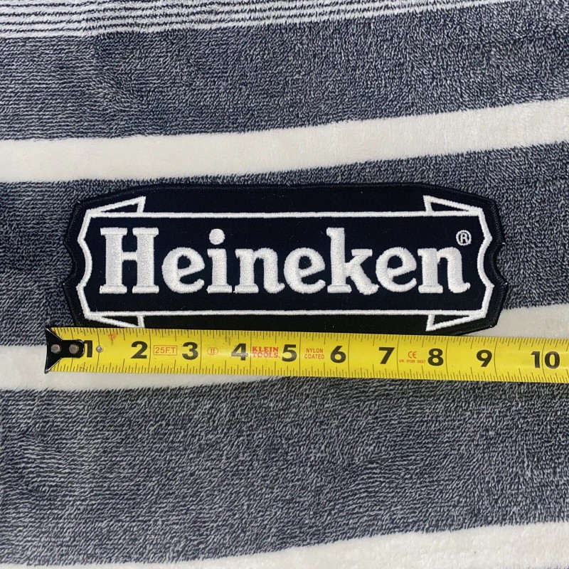 Heineken LARGE 9" Imported Heineken Beer Jacket Patch Black White