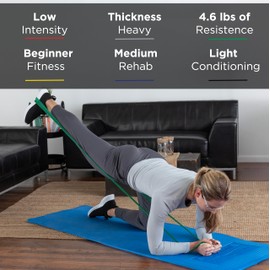 THERABAND Professional Latex Resistance Bands, Individual 6 Ft Elastic Band for Upper & Lower Body Exercise, Physical Therapy, Pilates, At-Home Workouts, 6 Foot, Green, Heavy, Level 4