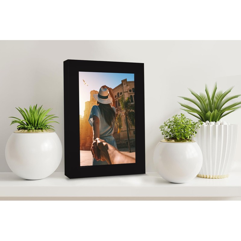 CABBEL Picture Frame 10 x 15 cm, Black, Sturdy MDF