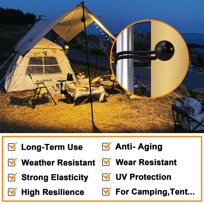 Universal Bungee Tie Downs, MARRTEUM Ball Bungee Cords Multipurpose Elastic