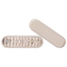 uxcell Velvet Ring Box, 11 Slots Travel Jewelry Case Ring Holder Organizer for Women Gift Proposal Christmas, White