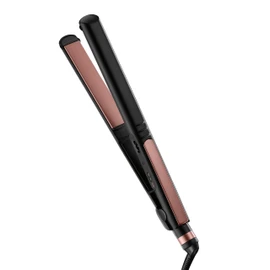 INFINITI PRO CONAIR Rose Gold Ceramic Flat Iron Hair Straightener, 1-Inch Flat Iron with Extra-Long Plates, including a Floating Plate, Advanced Heat Technology, Black