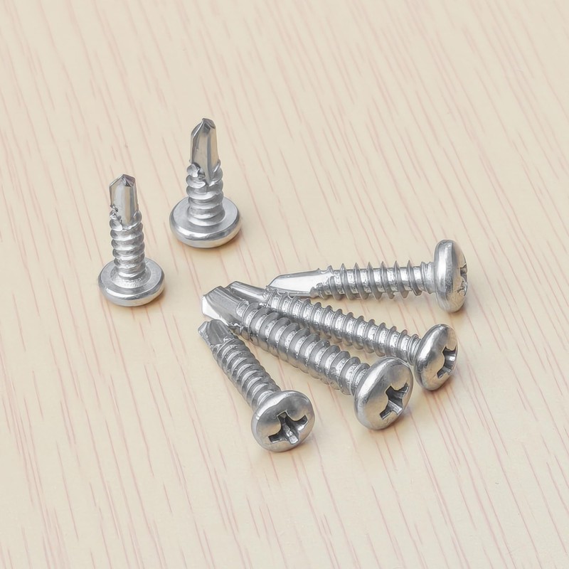 180 Pieces Stainless Steel Self Tapping Screws for Metal (Round