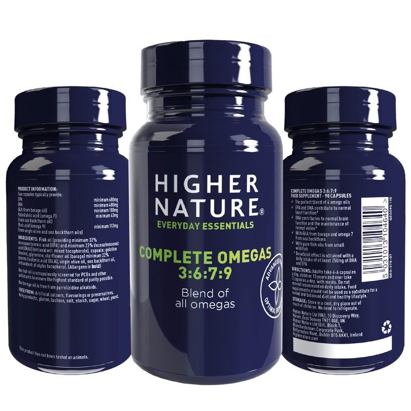 Higher Nature - Complete Omegas 3:6:7:9 - Fish Oils -